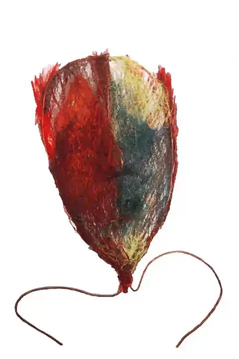 Handmade mask in the shape of a leaf, unique custom design