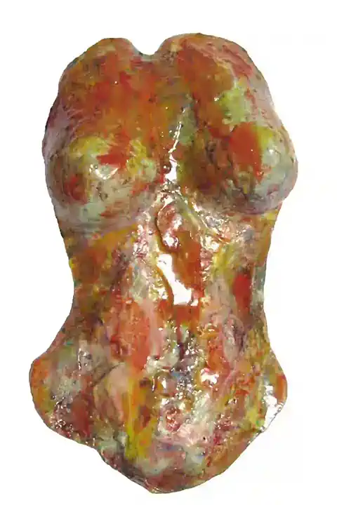 Wall Sculpture female bust, mixed media, modern art.