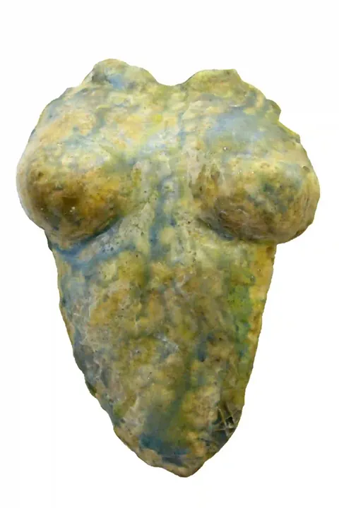 Wall Sculpture female bust, mixed media, modern art.
