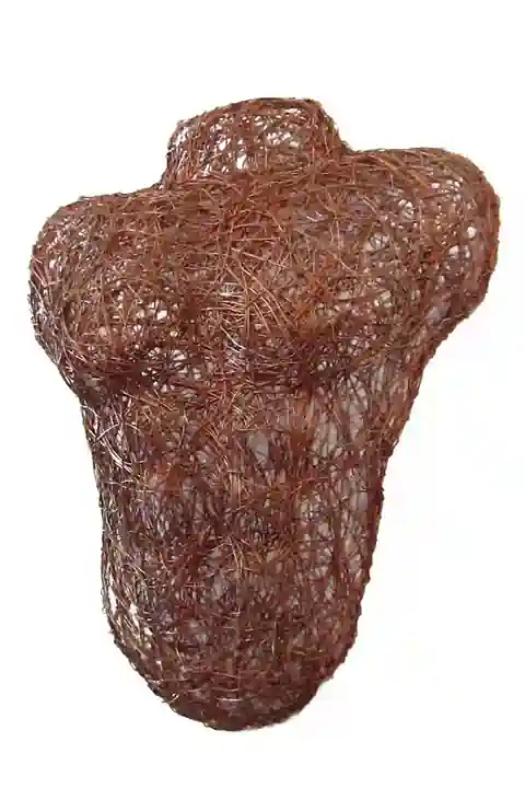 Wall sculpture of a man bust made of copper