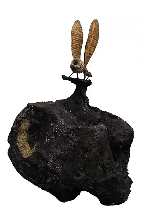 Handmade pomegranate sculpture, symbol of luck, unique design, custom-made