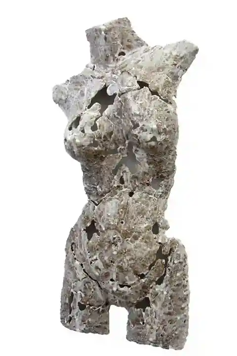 Wall Sculpture female bust of Goddess Aphrodite, life-size, mixed media, modern art.