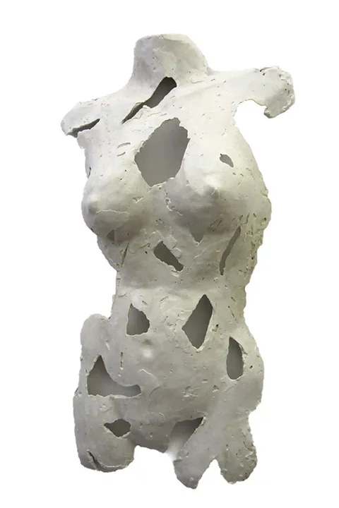 Wall Sculpture female bust of Goddess Aphrodite, life-size, mixed media, modern art.