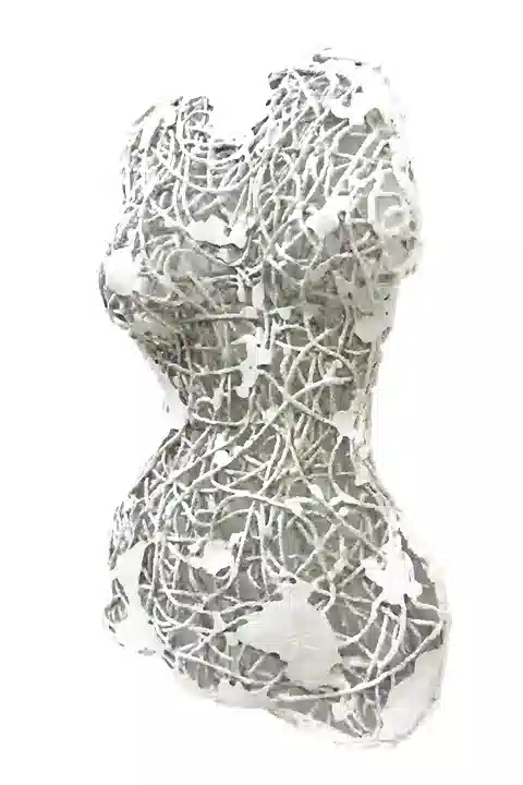 Wall Sculpture female bust of Goddess Aphrodite, life-size, mixed media, modern art.