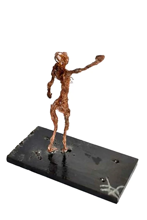 Sculpture, female figure, mixed technique, modern art.