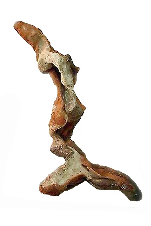 Mermaid sculpture in life size, mixed technique, expressionism.