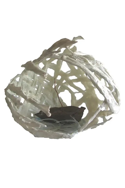 Handmade pomegranate sculpture, symbol of luck, unique design, custom-made