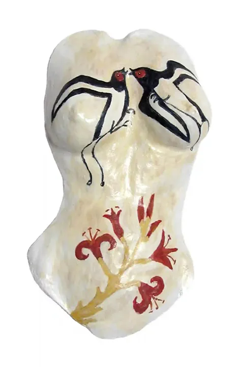 Painting on a female bust depicting spring, from the fresco of Knossos, Minoan civilization, Greek mythology