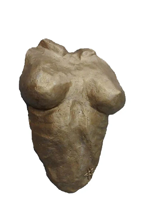Wall Sculpture female bust, mixed media, modern art.