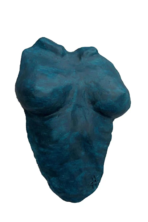 Wall Sculpture female bust, mixed media, modern art.