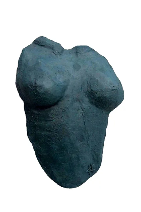 Wall Sculpture female bust, mixed media, modern art.