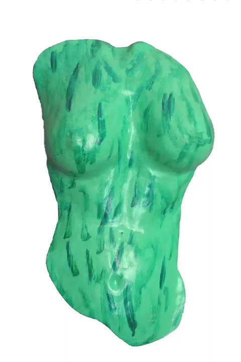 Wall Sculpture female bust of Goddess Aphrodite, life-size, mixed media, modern art.