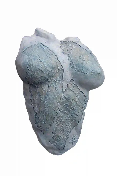Wall Sculpture female bust, mixed media, modern art.