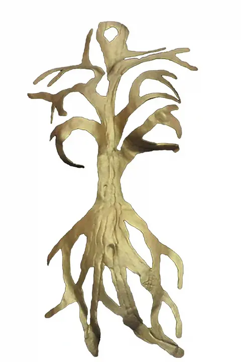 Wall Sculpture female bust of Goddess Aphrodite in the shape of a tree, life-size, mixed media, modern art.