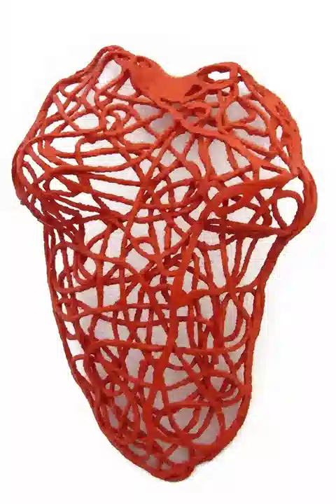 Wall Sculpture female bust, mixed media, modern art.